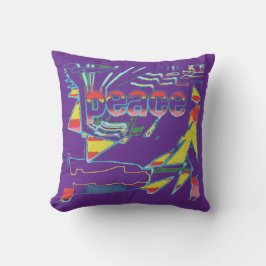 Vrede Inspirerend Rood Geel op Paarse Zuidwest Kussen