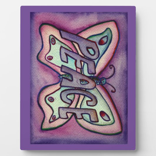 Vrede Inspirerend vlinderschilderingen Fotoplaat (Voorkant)