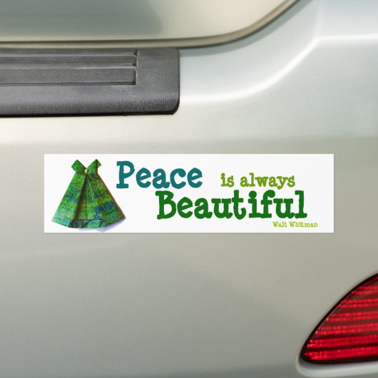 Vrede is altijd zo. . Bumpersticker (Op auto)