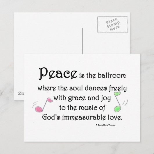 vrede is de balzaal briefkaart (Voorkant / Achterkant)