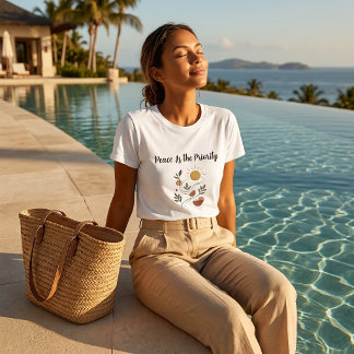 Vrede Is De Prioriteit Boho Botanische Dames T-shirt
