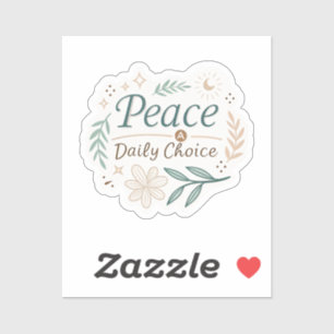 Vrede is een dagelijkse keuze – Mindful Citat Stic Sticker