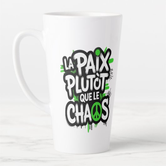 Vrede is een keuze latte mok (Links)