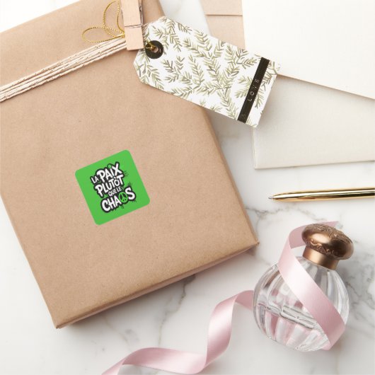 Vrede is een keuze vierkante sticker (Geschenken)