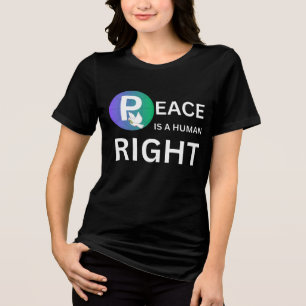 Vrede is een mensenrecht Duif en aarde symbool Tri-Blend Shirt
