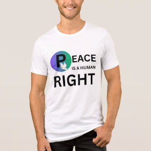 Vrede is een mensenrecht   Duif en aarde symbool Tri-Blend Shirt