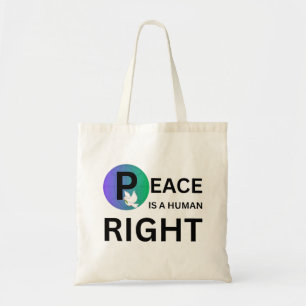Vrede is een mensenrecht Duif- en aardesymbool Tote Bag