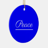 Vrede is goed: blauw keramisch ornament (Rechts)