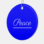 Vrede is goed: blauw keramisch ornament (Links)