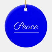 Vrede is goed: blauw keramisch ornament (Achterkant)