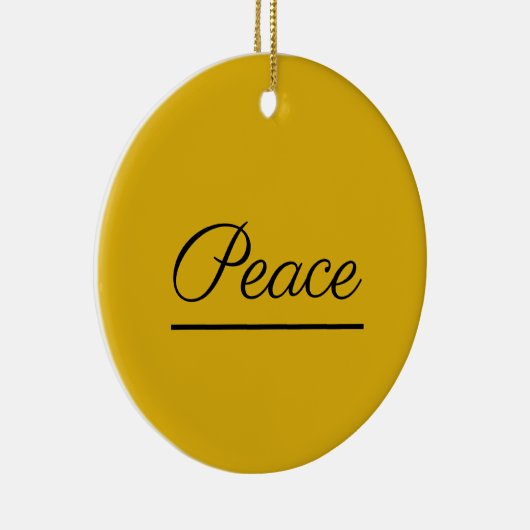 Vrede is Goed: Donker Goudkleurig Keramisch Ornament (Rechts)