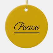 Vrede is Goed: Donker Goudkleurig Keramisch Ornament (Voorkant)