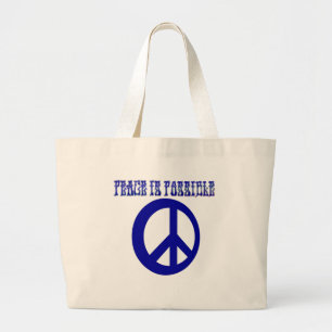 Vrede is mogelijk (blauw) grote tote bag