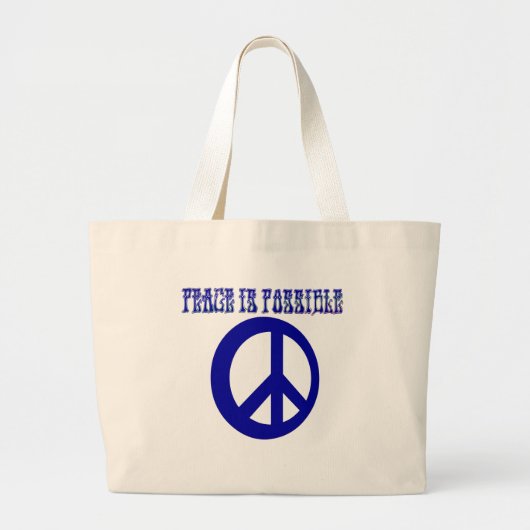Vrede is mogelijk (blauw) grote tote bag (Voorkant)