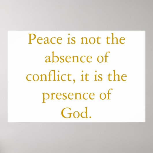 Vrede is niet de afwezigheid van conflict... poster (Voorkant)