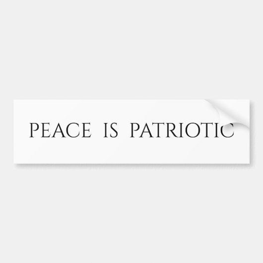 Vrede is patriottisch bumpersticker (Voorkant)