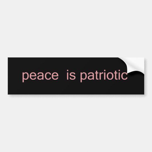 Vrede is patriottisch bumpersticker (Voorkant)