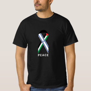 Vrede Israël en Palestina vlag lint aangepaste tek T-shirt