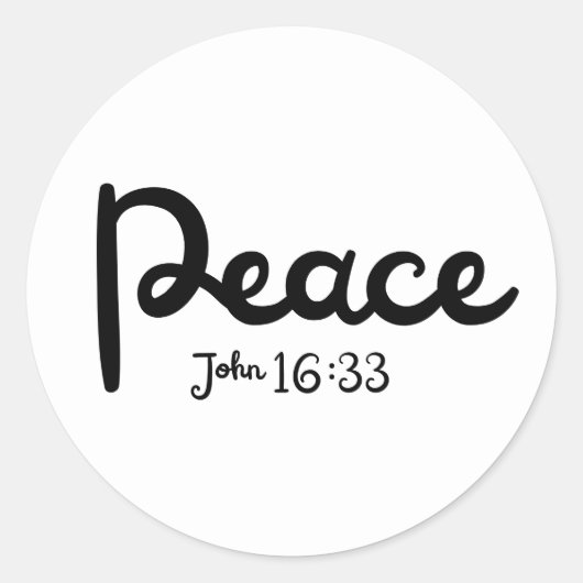 Vrede John 16:33 Ronde Sticker (Voorkant)
