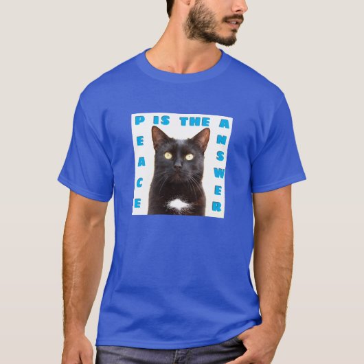 Vrede - kat (donker) T-shirt (Voorkant)