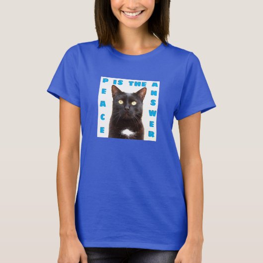 Vrede - kat (donker) T-shirt (Voorkant)