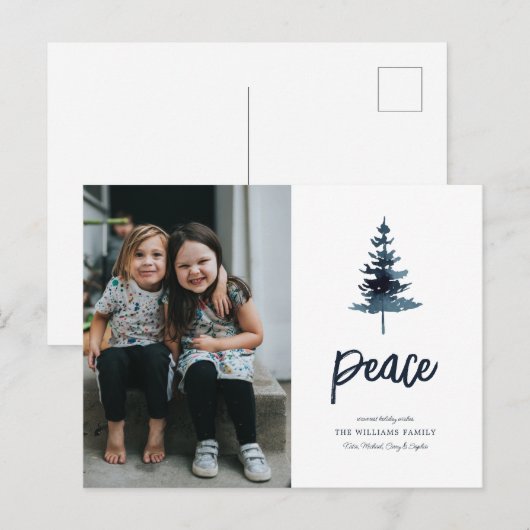 VREDE | kerstboomvakantie Feestdagenkaart (Voorkant / Achterkant)