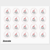 Vrede kerstluiing rendiermoderne renrendiermoderne ronde sticker (Vel)