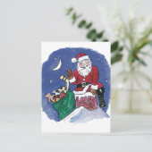 Vrede! kerstman feestdagenkaart (Staand voorkant)