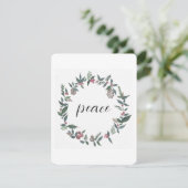 Vrede Kerstmis krans kaart (Staand voorkant)