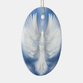 Vrede Kerstvakantie Nieuwjaar Duif Flat Kaart Keramisch Ornament (Rechts)