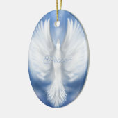 Vrede Kerstvakantie Nieuwjaar Duif Flat Kaart Keramisch Ornament (Links)