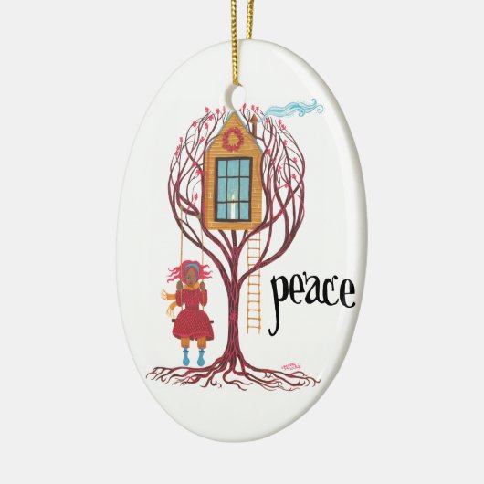 "Vrede" kerstversiering Keramisch Ornament (Links)