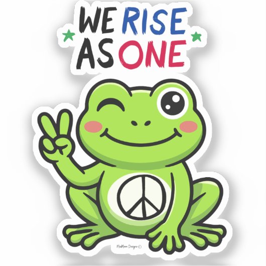 VREDE KIKKER - WE RIJZEN ALS ÉÉN STICKERS (Voorkant)