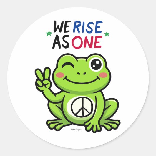 VREDE KIKKER - WE RIJZEN ALS ÉÉN STICKERS (Voorkant)