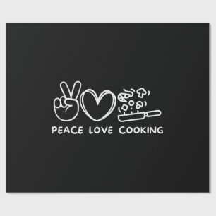 Vrede, Koken met Liefde Retro Kookliefhebber Chef Cadeaupapier