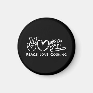 Vrede, Koken met Liefde Retro Kookliefhebber Chef  Magneet