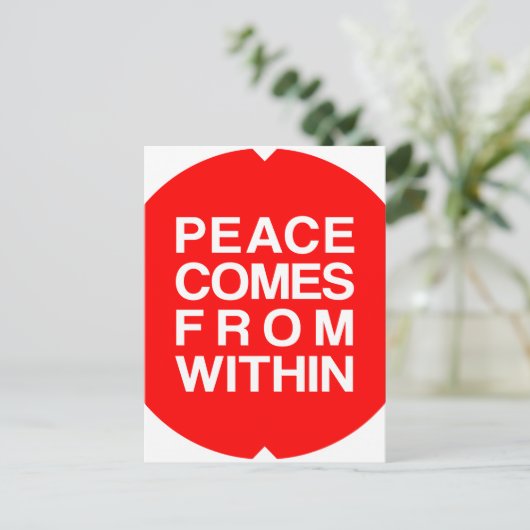 Vrede komt van binnen briefkaart (Staand voorkant)