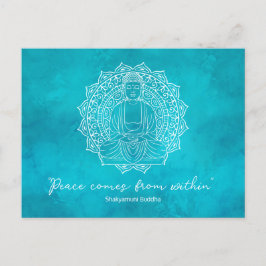 Vrede komt van binnen Shakyamuni Boeddha | BLAUWGR Briefkaart
