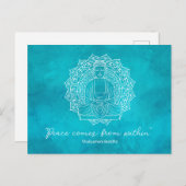 Vrede komt van binnen Shakyamuni Boeddha | BLAUWGR Briefkaart (Voorkant / Achterkant)