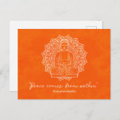 Vrede komt van binnen Shakyamuni Boeddha Sinaasapp Briefkaart (Voorkant / Achterkant)