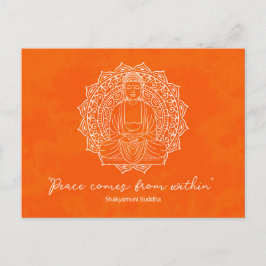 Vrede komt van binnen Shakyamuni Boeddha Sinaasapp Briefkaart