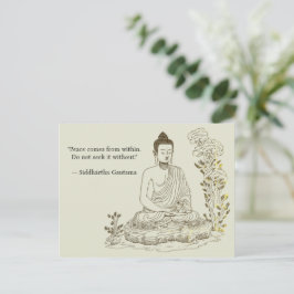 Vrede komt van binnen uit Buddha Briefkaart