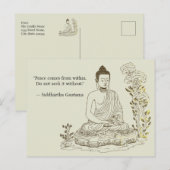 Vrede komt van binnen uit Buddha Briefkaart (Voorkant / Achterkant)