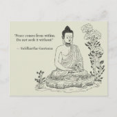Vrede komt van binnenuit Boeddha Briefkaart (Voorkant)
