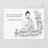 Vrede komt van binnenuit Boeddha Briefkaart (Voorkant)