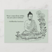 Vrede komt van binnenuit Boeddha Briefkaart (Voorkant)