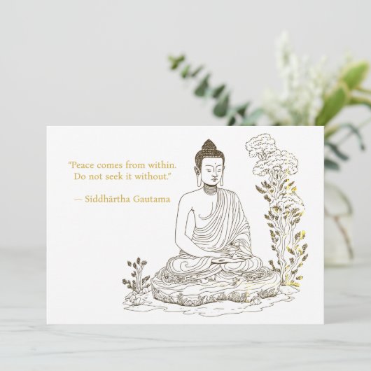 Vrede komt van binnenuit Boeddha Kaart (Staand voorkant)