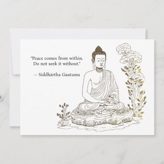 Vrede komt van binnenuit Boeddha Kaart (Voorkant)