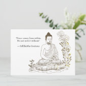 Vrede komt van binnenuit Boeddha Kaart (Staand voorkant)