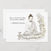 Vrede komt van binnenuit Boeddha Kaart (Voorkant / Achterkant)